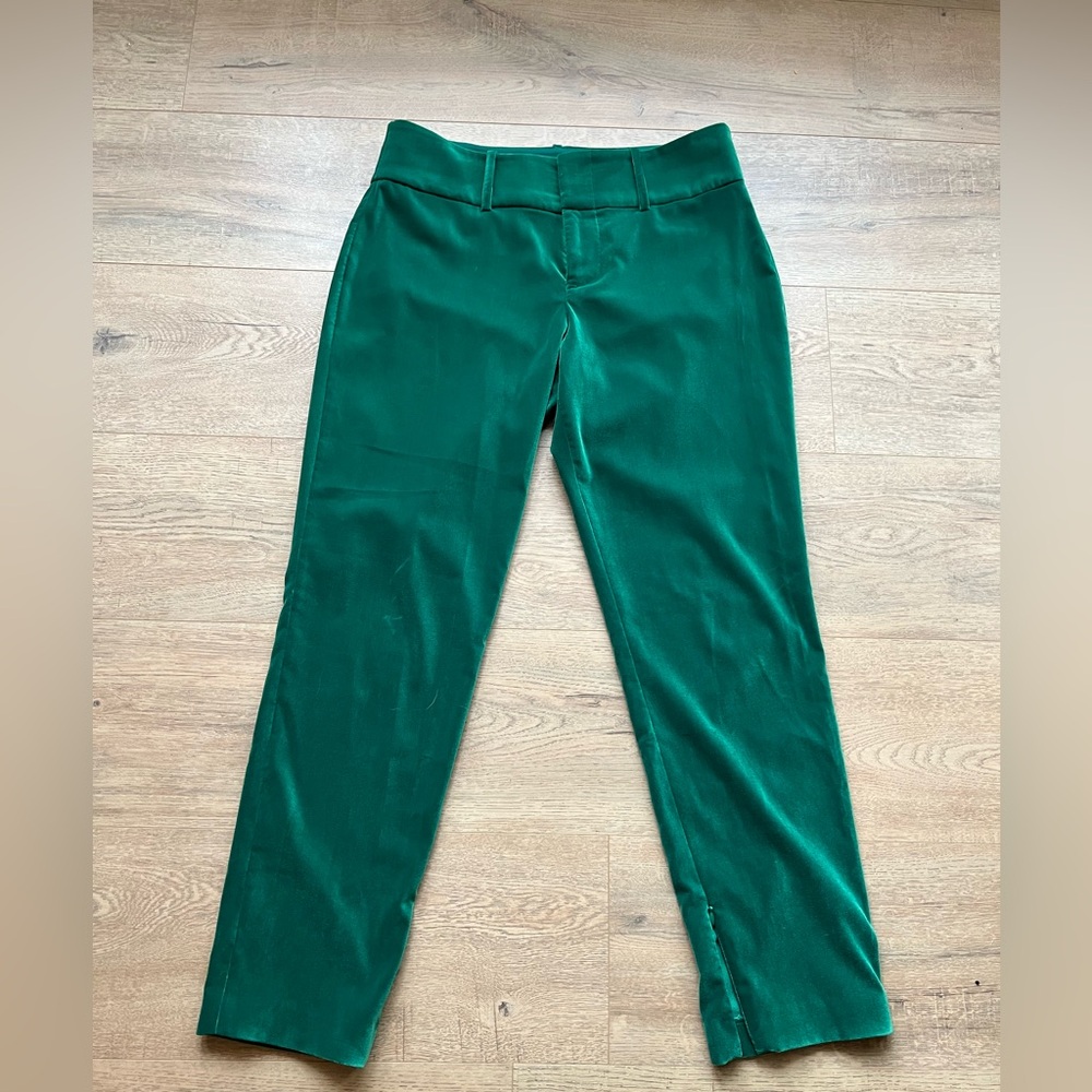 Alice + Olivia Emerald Green Straight-Leg Pants